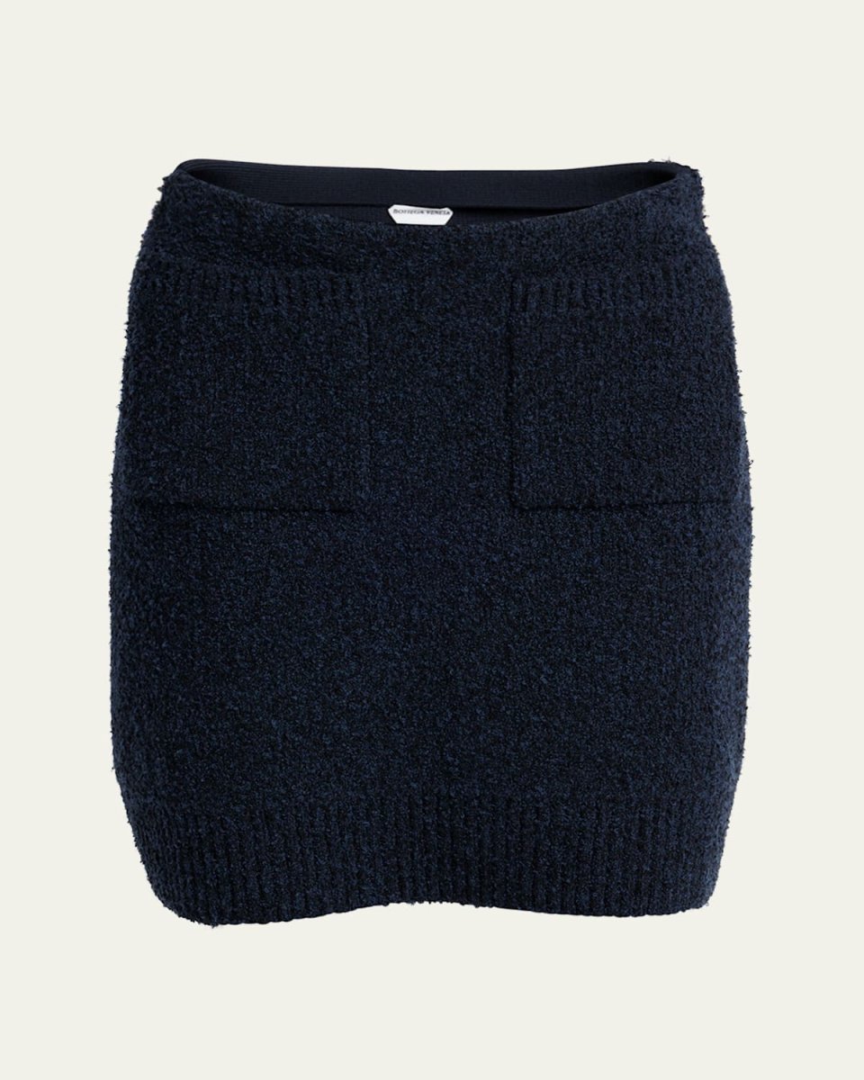 Front-Pockets Boucle Mini Skirt